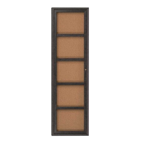 United Visual Products Sliding Door Indoor Enclosed Corkboard, 6 UV9026ACS-BRONZE-DBURGU